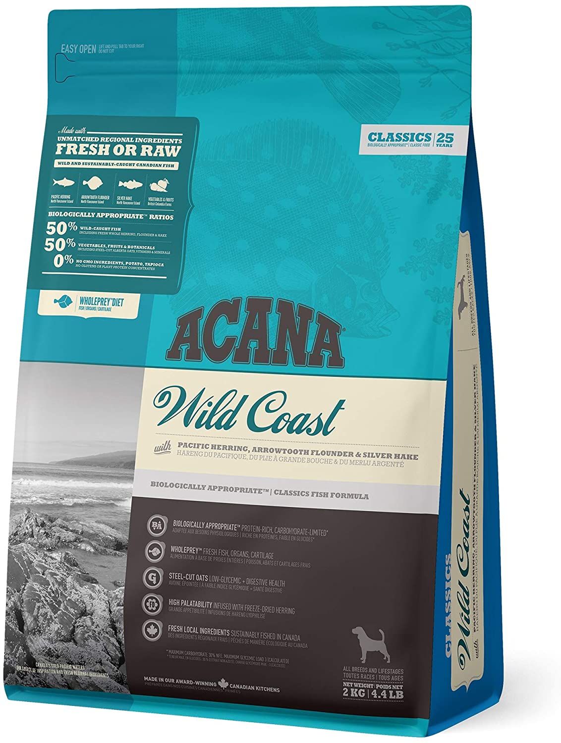 ACANA Classic Wild Coast kg. 2 Alimenti Secchi Monoproteici per Cani