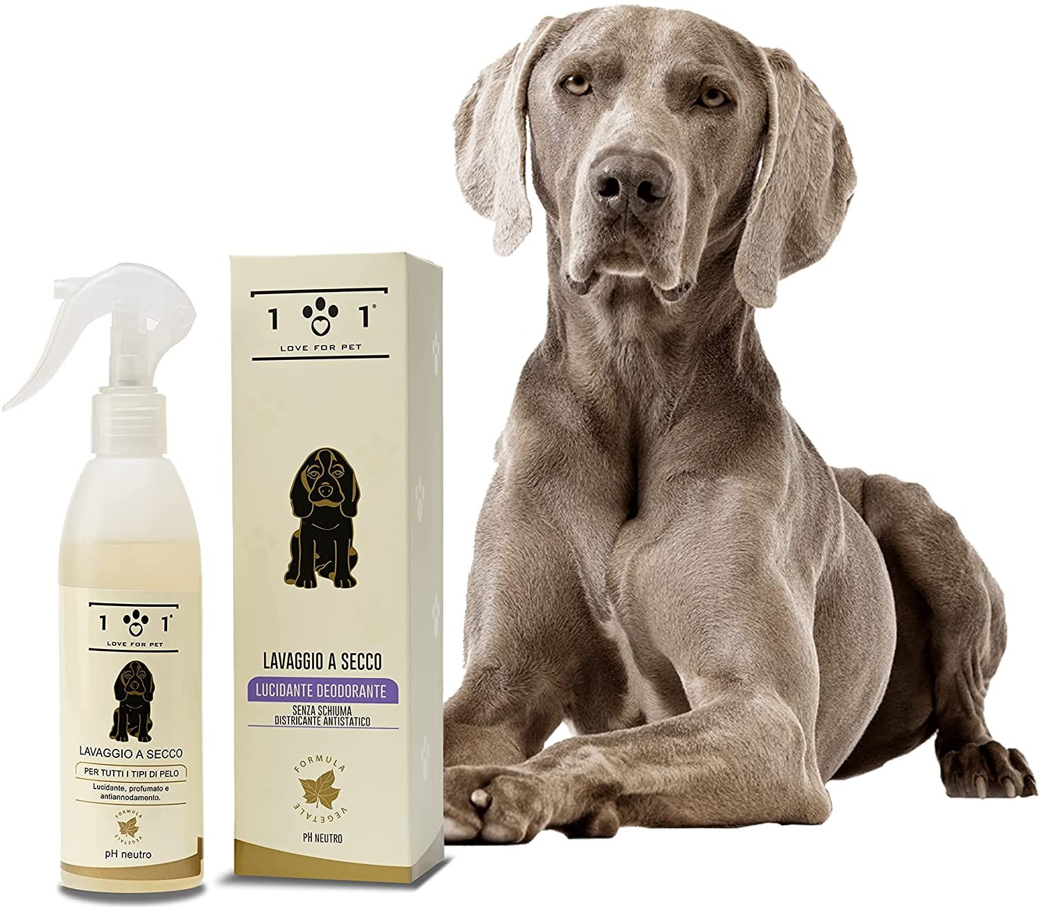 Shampoo a Secco Naturale per Cani, 250ml – Ingredienti di Origine Vegetale