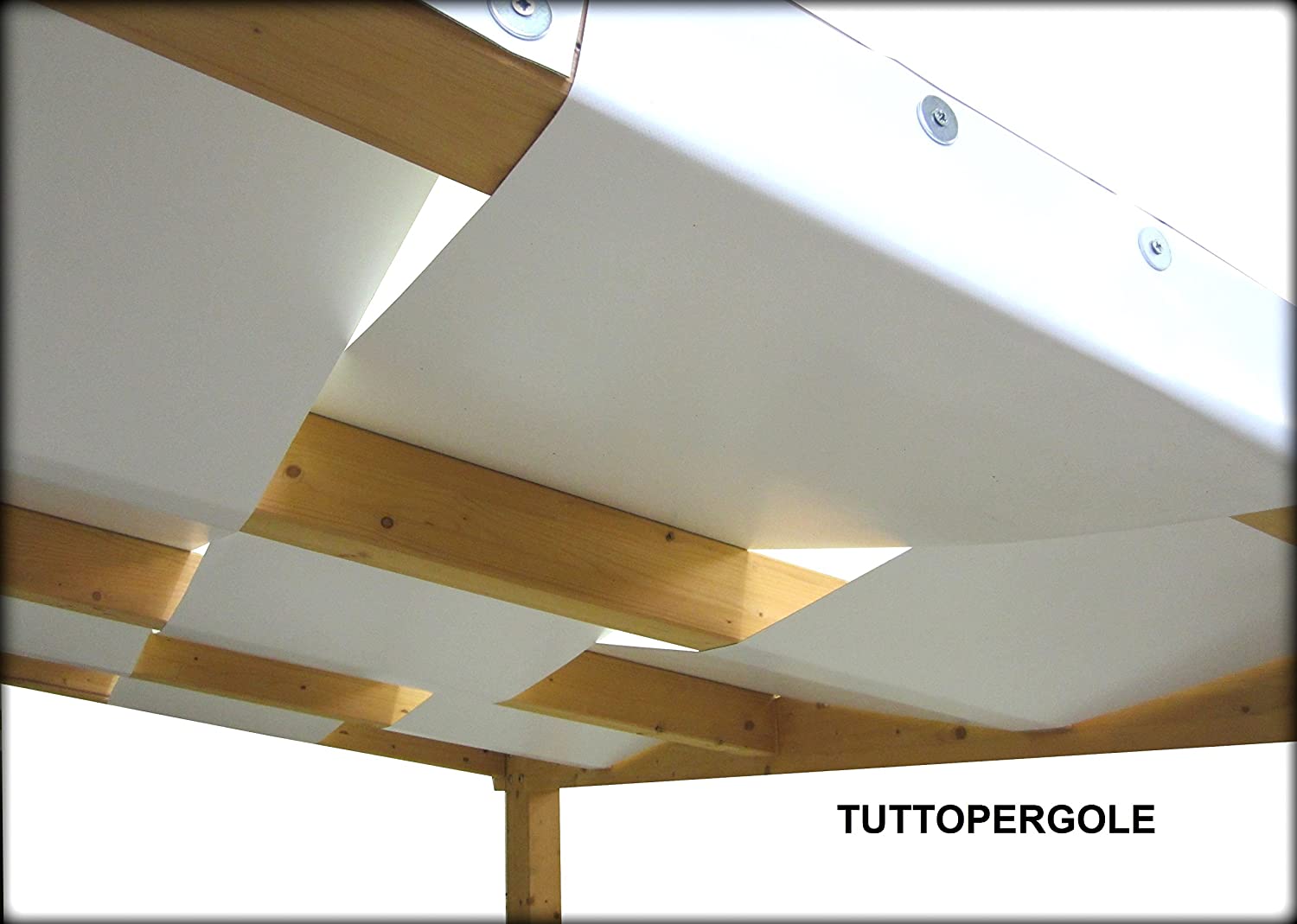 TUTTOPERGOLE Telo Ricambio PVC Per Gazebo 3x3m - Bianco, Ignifugo, Made In Italy, 650g/m²